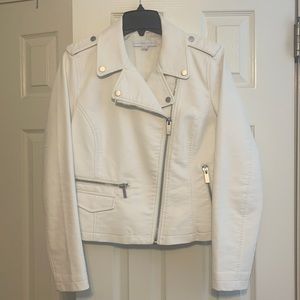 New York & Co. White Leather Jacket